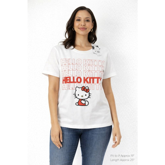 Hello Kitty by Sanrio Tops - Hello Kitty Graphic Tee – Medium – NWT – White Red Logo